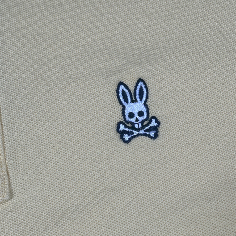 Psycho Bunny Polo Shirt Men Size 5 medium Yellow Pima Cotton Short Sleeve Preppy - Picture 6 of 16